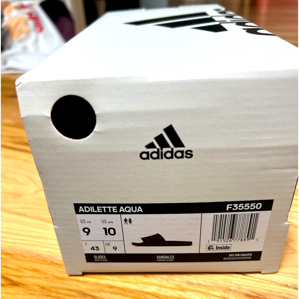 Adidas Slides- unisex. Size 10 women’s/9 men’s. Brand new in box.